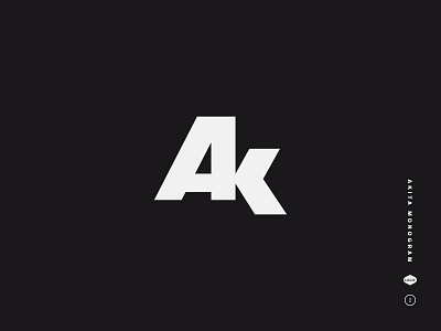 Akita Monogram a ak black and white initials letters lockup logo mark monogram symbol type