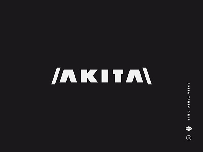 Akita Tanto black and white dagger grip handle japan knife letters lockup logo logotype mark type