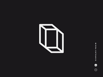 Mirra Entrance black and white cube doorway entrance geometry isometric logo mark portal rectangle symbol vr