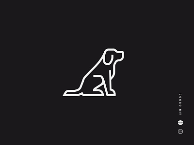 The Sitting Doggo beagle black and white dog german shepherd golden retriever husky lab labrador logo mark sitting symbol