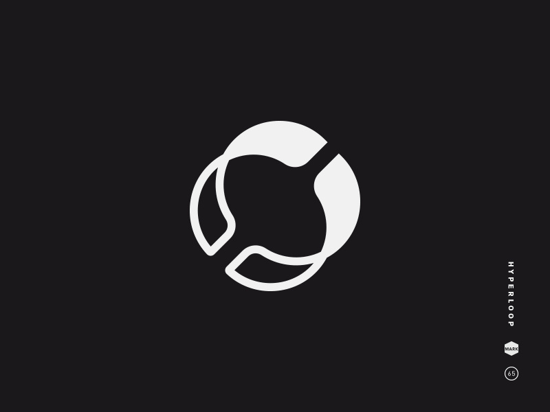 Hyperloop black and white logo mark icon symbol loop hyper ring tube travel hyperloop abstract