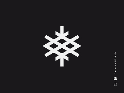 Winter Crystal black and white crystal flake frozen ice icon logo mark snow snowflake symbol winter