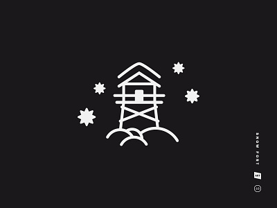 Snow Fort black and white fort icon illustration logo lookout mark park snow snowflakes symbol winter