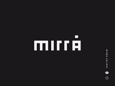 Mirra Gallery art space black and white block letters gallery icon logo mark mirra outside the box pixels symbol vr