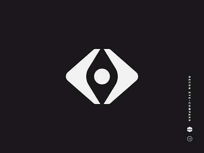 Recon VR augmented reality black and white compass eye geometric icon logo mark math recon symbol virtual reality