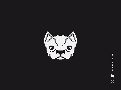 Pixel Pupper 8 bit black and white cute dog french bulldog frenchie pixel pixel art pup pupper pupperino puppy