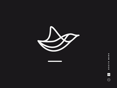 Snow Glider bird black and white fly glider icon line logo mark penguin simple symbol 🐧