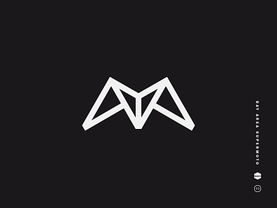 Bay Area Supermoto 2 angular black and white bold icon letter line logo m mark moto supermoto symbol