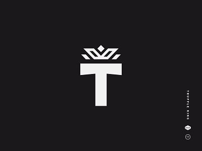 Truffle King black and white crown emperor icon king letter logo mark symbol t truffle 👑