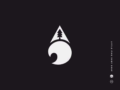 Little Pine Surf Shop black and white little logo mark pine pnw shop surf symbol tree wave west coast