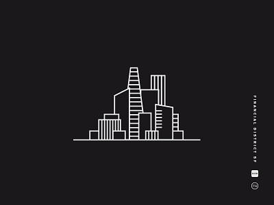 Financial District SF black and white building city district financial icon logo mark san francisco symbol transamerica pyramid