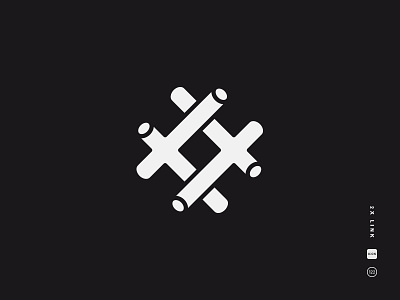 2x Link 2x black and white checkered cross icon links logo mark square symbol tubes