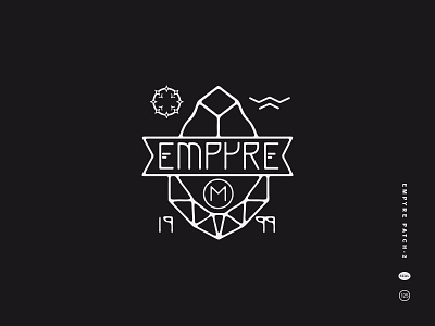 Empyre Patch 2 apparel black and white chill clothing empyre neck screen screen print summer symbol tag vibes zumiez