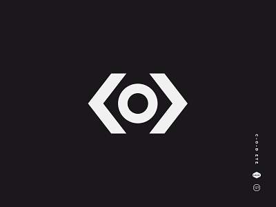 COD Eye black and white chevron cod eye icon logo mark ring simple square symbol viscom