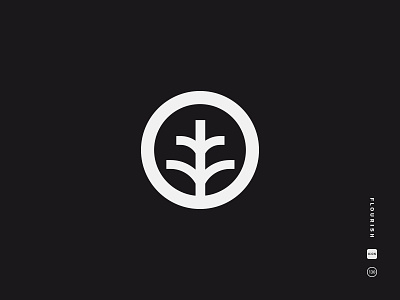 Flourish black and white flourish grow icon logo mark plant sapling simple sprout symbol tree