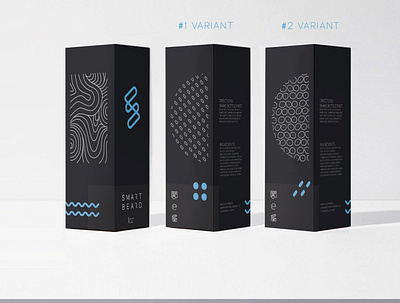 Box design for "Smart Beard" beard black box bristol curves dark inspiration label loud modern molecule package pattern playful quiet technology