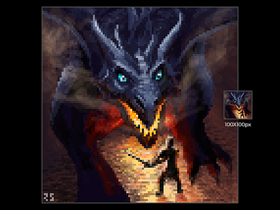 Facing the dragon 8bit aseprite character design dragons fantasy art game art game design game dev illustration pixel art pixelart retro