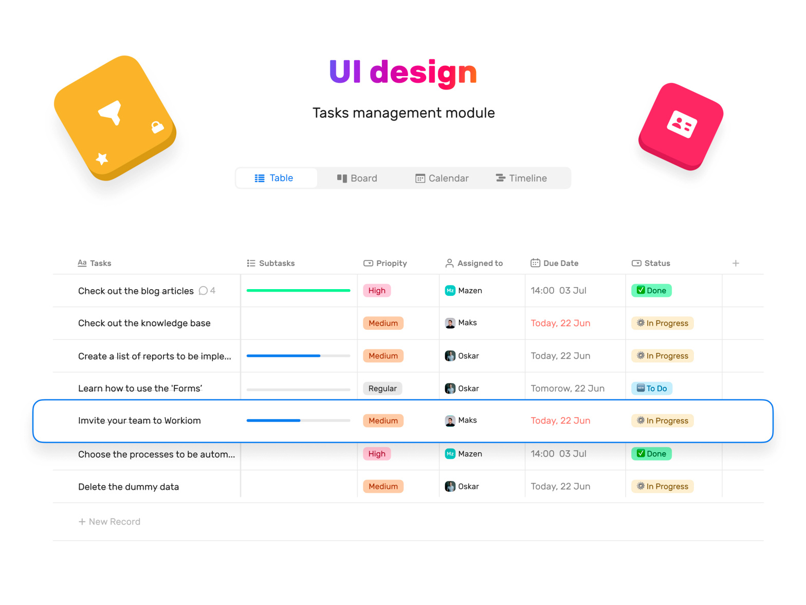 Tasks Management UI by UXIS on Dribbble