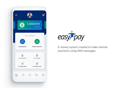 EasyPay - Application Dashboard Concept e money e wallet electronic money funding payment app payments transactions wallet