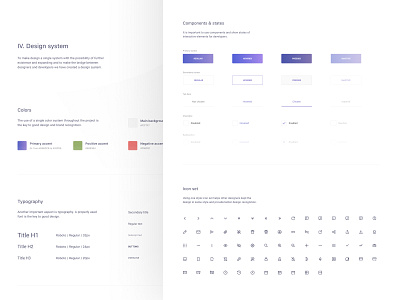 Design system handbook button states colors components design system icon set symbols typography