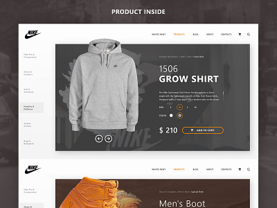 Nike - Online Store Concept buy buying clothes hoody nike online shop online store product inside product page