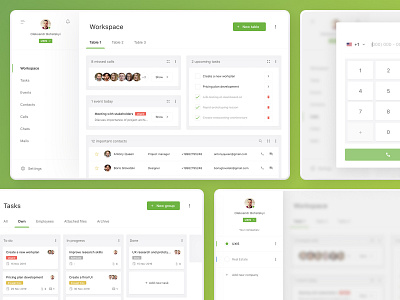 UI of CRM system crm dashboard design erp mvp saas tasks ui userinterface workspace