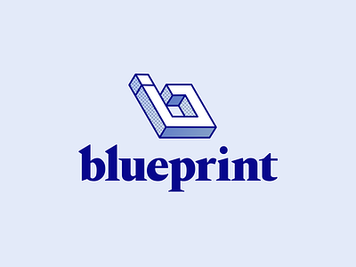 Blueprint Logo blue brand branding geometric identity logo mark serif system