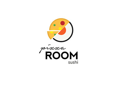 Pizza & Sushi branding cafe flat flat design food foodlogo icon illustration logo logotype pizza sushi typography vector