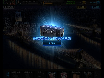 Loot Chest avengers button chest flare game glow icon interface loot marvel reward shield ui