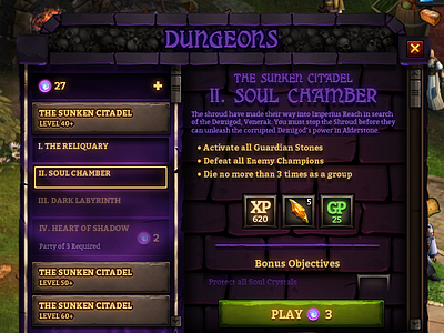 Dungeon Panel dungeon fantasy game icons interface medieval skull ui