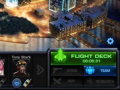 Mission buttons frame game interface marvel metal ui