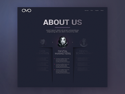 Dark Themed Web Carousel Illustrative Style agency website dark theme design feature section web carousel webpage