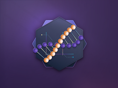 Abstract hexagon DNA icon branding dark theme design icon iconography illustration vector webdesign