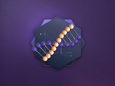 Abstract hexagon DNA icon