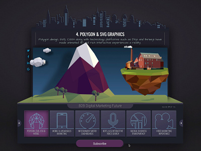 100% CSS & JS Low Poly Web Infographic