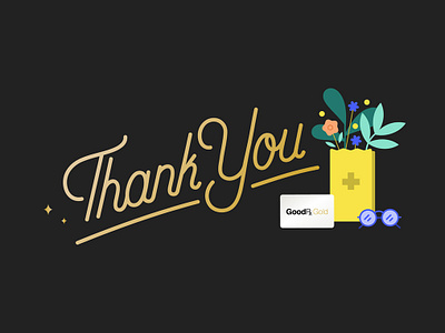 Thank You illustration lettering vector
