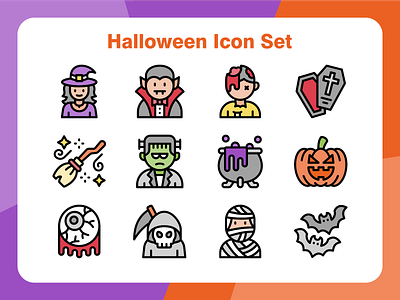 Halloween Icon Set design halloween halloween party holiday horror icon iconset illustration ui ux vector