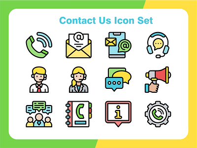 Contact Us Icon set communication contact us design icon iconset illustration support ui ux vector