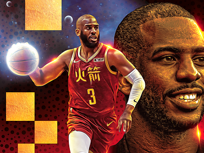 Cp3 Art2 Master basketball basketballisllustration digitalart emge13 nbadesigns posterdesign sportsdesign sportsposters tradingcarddesigns