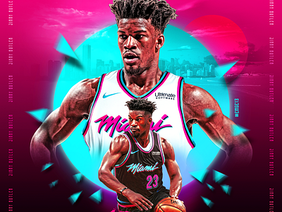 Jimmy Butler "Welcome To Miami" Poster artist basketball digitaldesign digitaldesigns emge13 jerseyswaps nbaart nbadesigns sportsposter sportsposters