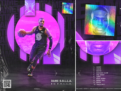 Dame D.O.L.L.A. - Big D.O.L.L.A. (Wakanda Edition) dribbble bigdolla damedolla digitalbasketballart lpcover nbeart