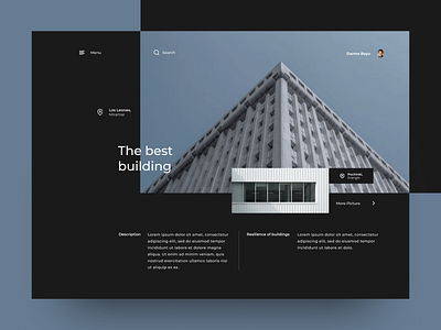 UI Exploration Building building creative dark theme dark ui design dribbble minimal ui ux web website