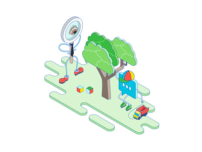 No comments children illustration illustrator isometric magnifier vector