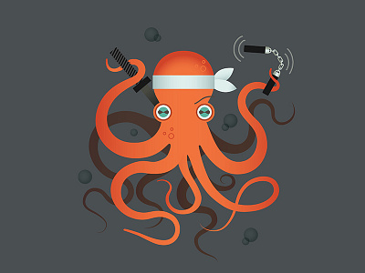octopus ninja illustration ninja octopus vector