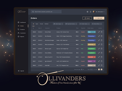 CRM for Ollivanders wands shop