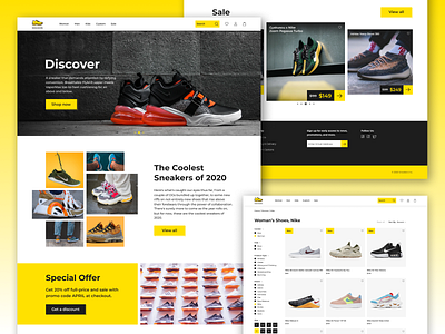 Online Store Concept concept design e commerce e shop ecommerce nike online store shop sneakers ui web