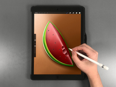 Watermelon Slice Drawing in Procreate