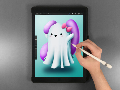 Ghost Drawing in Procreate art cute digital art digital drawing digital illustration drawing ghost halloween illustration ipad art procreate procreate art texture brush