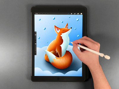 Fox Drawing in Procreate by Elliott Scobell on Dribbble