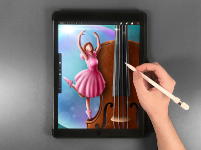 Violin Drawing in Procreate